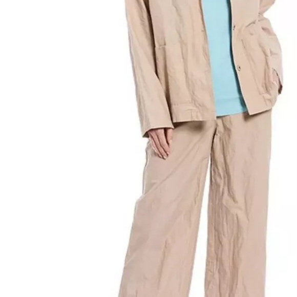 EILEEN FISHER Khaki ORGANIC Cotton Steel OVERSIZED JACKET M $298 NWT - Picture 3 of 11
